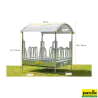 Râtelier carré "Pro" à arceaux avec toit 2,00 x 2,05 mLa solution idéale pour l’alimentation plein-air303530