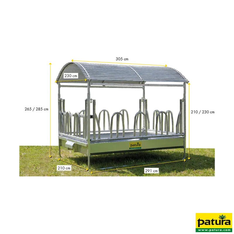 Râtelier rectangulaire à arceaux 2 balles rondes ou 1 balle rectangulaire 2,85 x 2,05mLa solution idéale pour l’alimentation plein-air303535