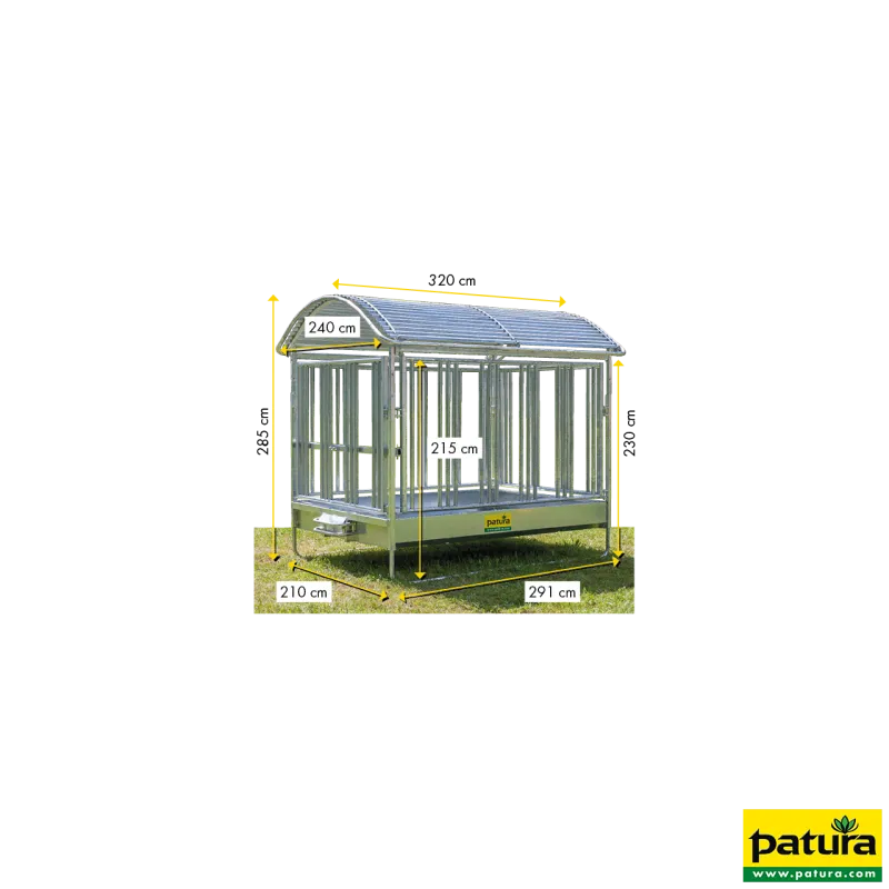 Ratelier rectangulaire à passages de tête verticaux 3,00 x 2,00 mLa solution idéale pour l’alimentation plein-air303539