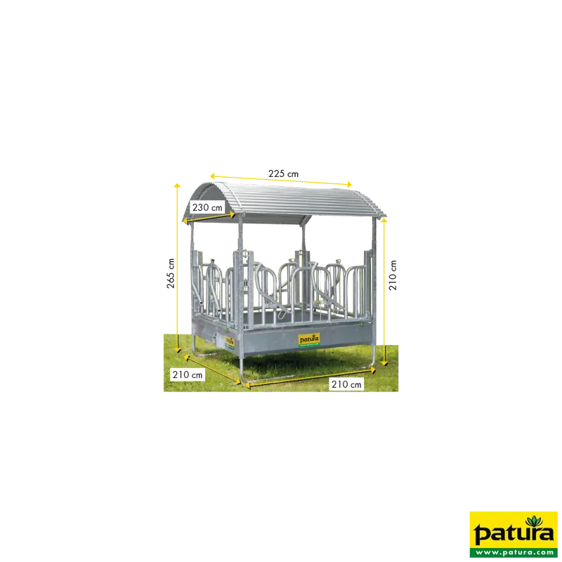 Râtelier carré Pro avec cornadis Suédois 2,00 x 2,05 mLa solution idéale pour l’alimentation plein-air303570