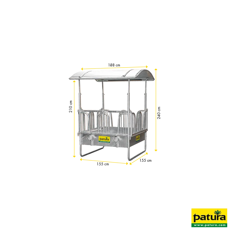 Râtelier carré avec cornadis Sécurité 8 placesL'approvisionnement optimal en fourrage pour les petits troupeaux303580