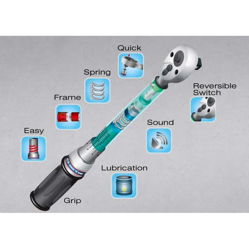 Clé dynamométrique 1/2" 20-100NmClé dynamométrique à usage intensif.Précision du couple garantie à ±3%.Déclenchement en sens horaire et anti-horaire.Cliquet réversible.344623DG