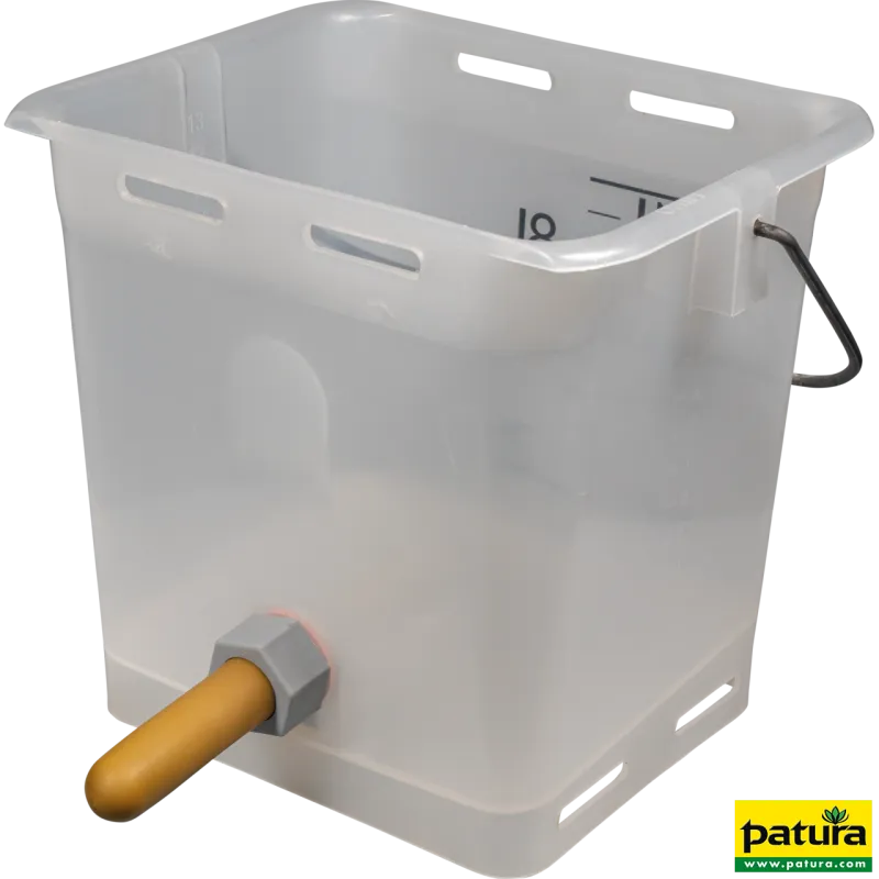 Seau à tétine 13 L, raccord sphérique, Tétine soupleSeau à tétine 13 L transparent, avec tétine souple et raccord sphériqueP361458