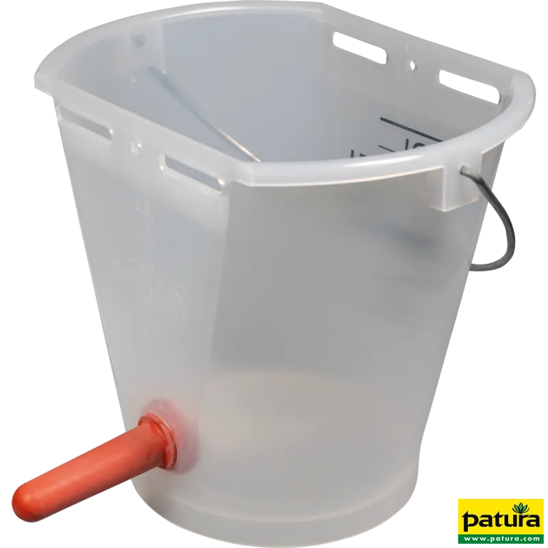 Seau à tétine 9 L, raccord Clic, tétine soupleSeau à tétine 9 l transparent complet, avec tétine souple et soupape 1-ClickP361473