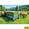 Râtelier mobile à roues avec toit pour agneaux et moutons longueurRâtelier sur roues372540