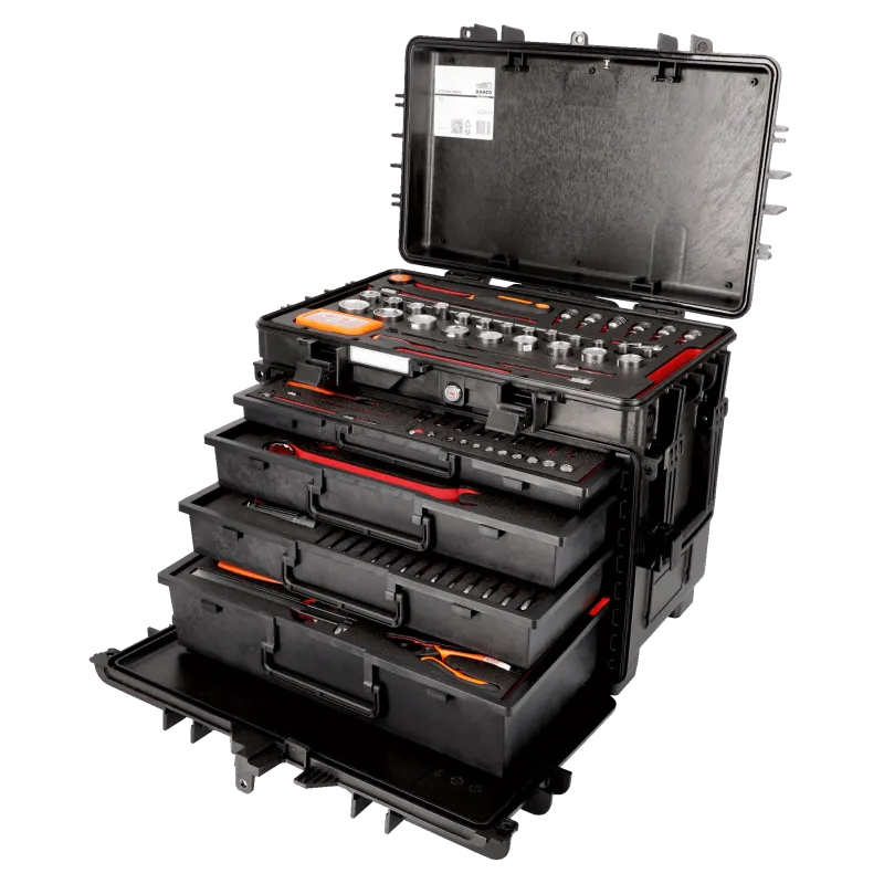 Caisse à roulettes 4 tiroirs 162 outilsKit d’outils pour maintenance générale dans mallette rigide à usage intensif - 162 pcs4750RCWD4FF1