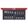 Coffret 3/8-1/2 Torx 20 piècesCoffret de douilles et douilles tournevis TORX® 3/8" et 1/2" avec accessoires - 20 pièces7120PR