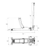 Cric hydraulique 2T Hauteur : 75-530mmCric rouleur hydraulique (2 t) CE Le profil bas convient à plus de types de véhicules Poignée avec dispositif homme mort 9TYN13402AB