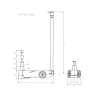 Cric hydropneumatique à 2 étages 10/25TCric hydropneumatique King Tony 10/25T deux étages, sécurité CE, soupapes anti-reflux et surcharges. 9TYN23125AB