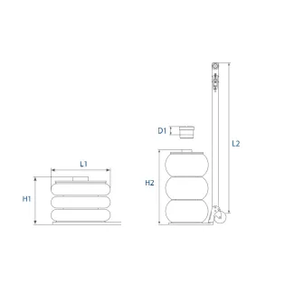 Cric pneumatique à 3...