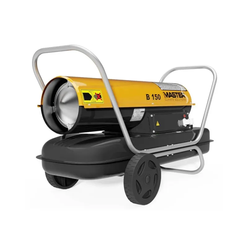 Master chauffage fuel combustion directe B 150 CEDLes chauffages au fuel sont des dispositifs très efficaces qui fournissent de grands volumes de chaleur instantanée là où c’est nécessaire. Ils sont parfaits pour les zones ouvertes ou bien ventilées comme les usines, les entrepôts ou les sites de construction. Les chauffages à combustion directs Master sont réputés pour leur efficacité, leur robustesse, leur facilité d’utilisation et leur sécurité opérationnelle.B150CED